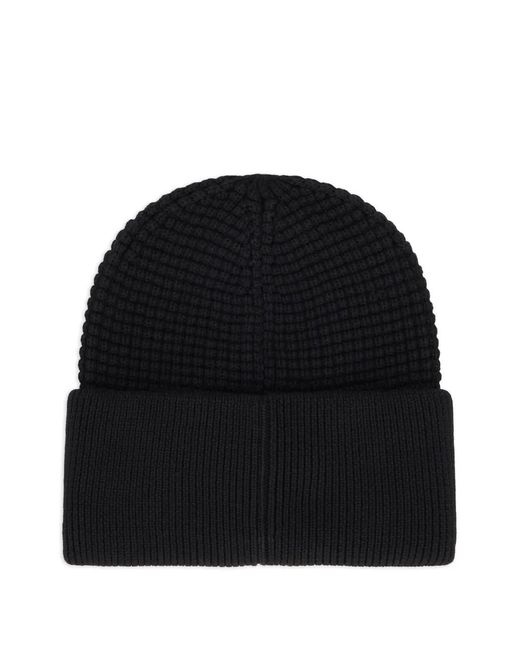 Moncler Black Logo-Patch Beanie Hat