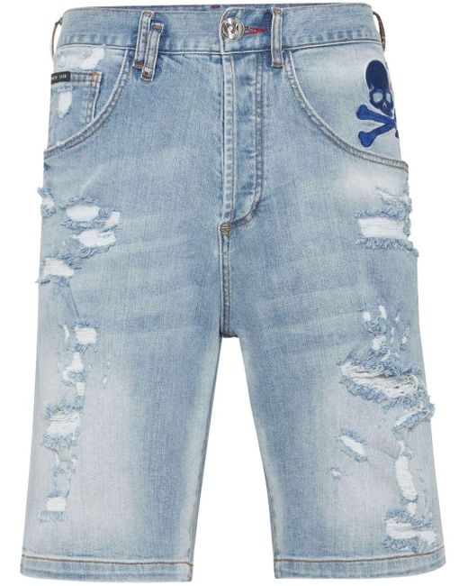 Philipp Plein Formentera Jeans-Shorts in Blue für Herren