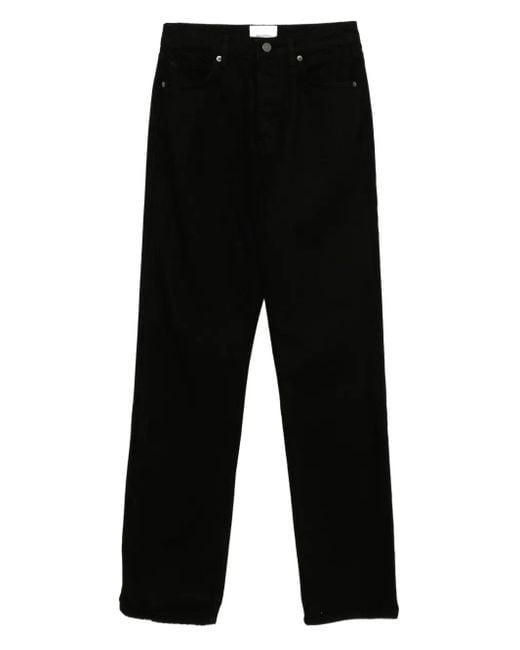 Reformation Black Cynthia Straight-Leg Jeans