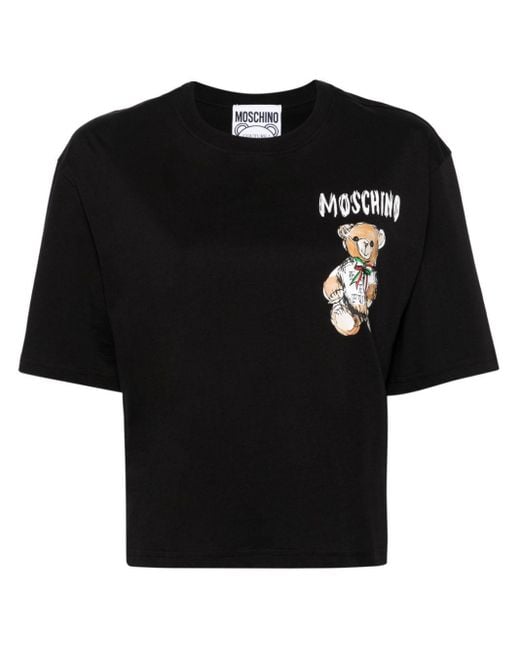 Moschino Teddy Bear T-shirt Met Teddybeerprint in het Black