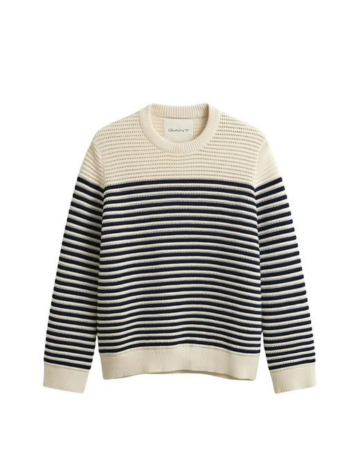 Gant Black Gestreifter Strickpullover