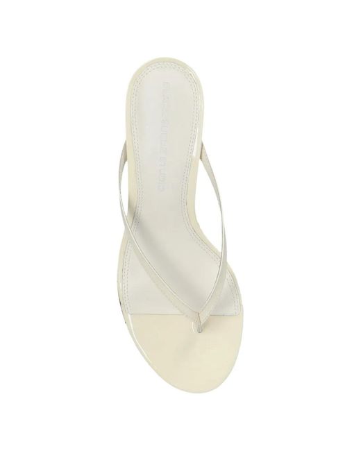 Black Suede Studio White Tash 50 Thong Sandals