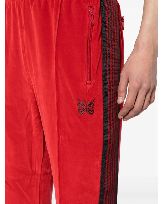 Needles Logo-Embroidered Velour Track Pants for men