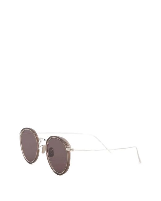 Eyevan 7285 Metallic Round-Frame Sunglasses