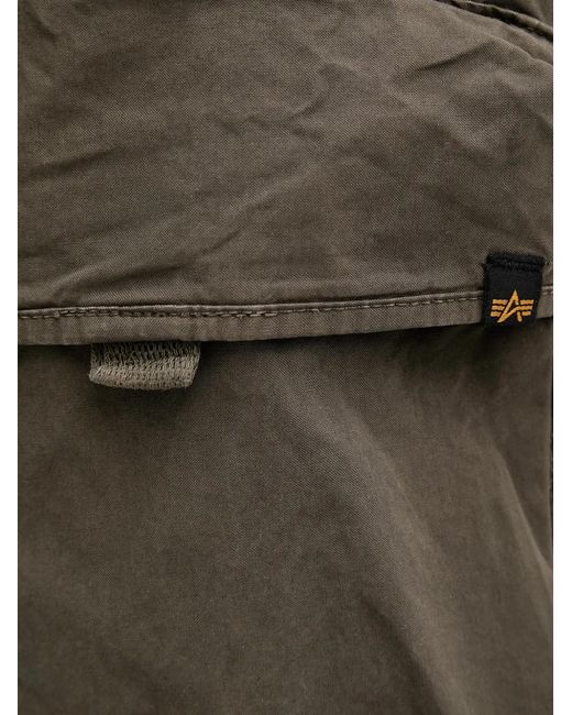 Alpha Industries Gray Drawstring-Waist Cargo Pants for men