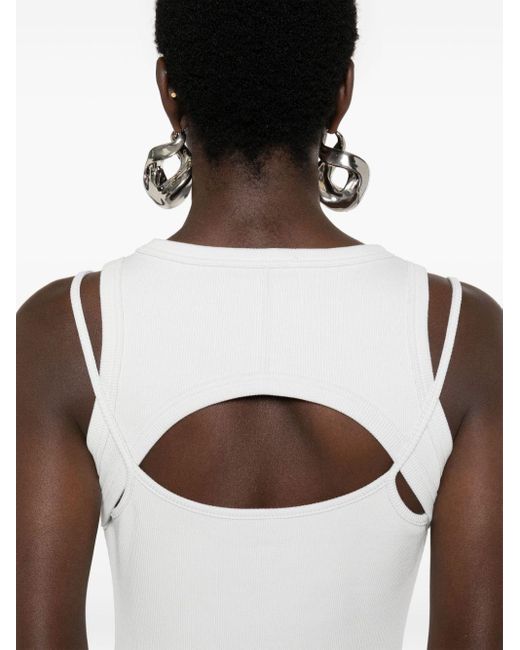 Off-White c/o Virgil Abloh White Cut-out Ribbed-knit Dress