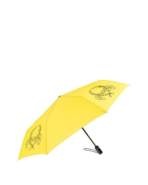 Moschino Yellow Logo-Motif Umbrella