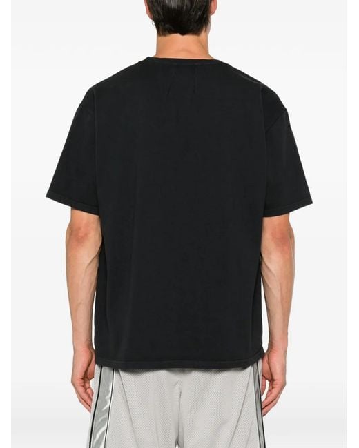 Rhude Black Logo-Print Graphic-Print T-Shirt for men