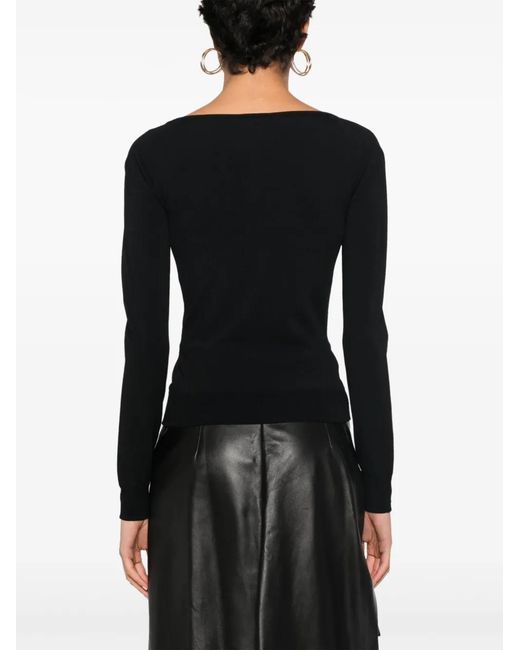 McQueen Black Ribbed-Knit Top