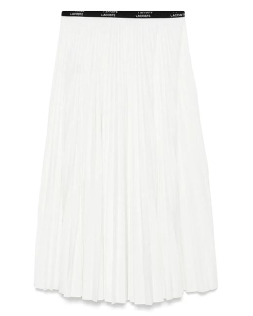Lacoste White Plissé Midi Skirt