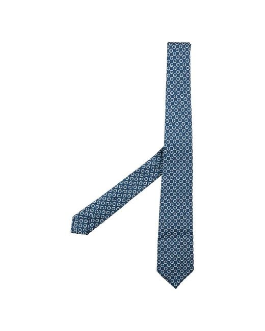 Kiton Blue Cravate À Imprimé Géométrique for men