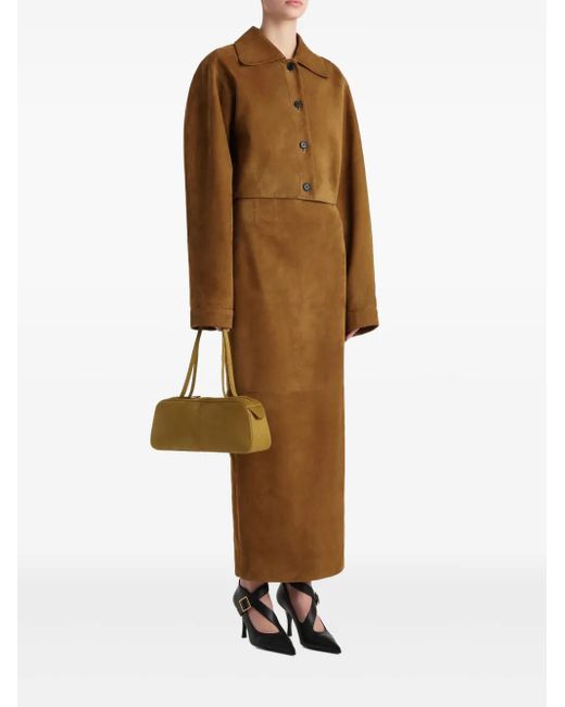 Khaite Brown Sue Suede Cropped Jacket