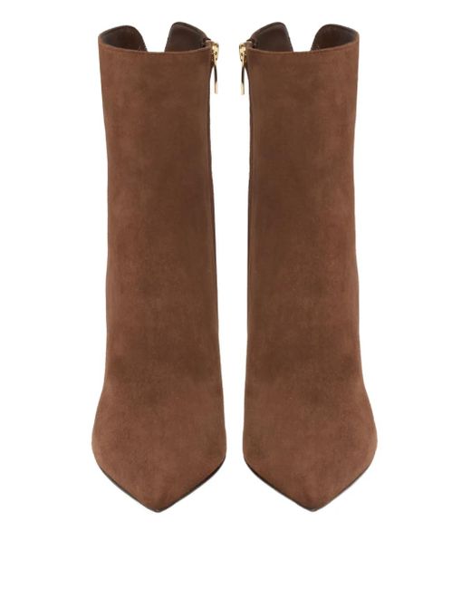 Gianvito Rossi Brown 85Mm Lyell Pointed-Toe Ankle Boots