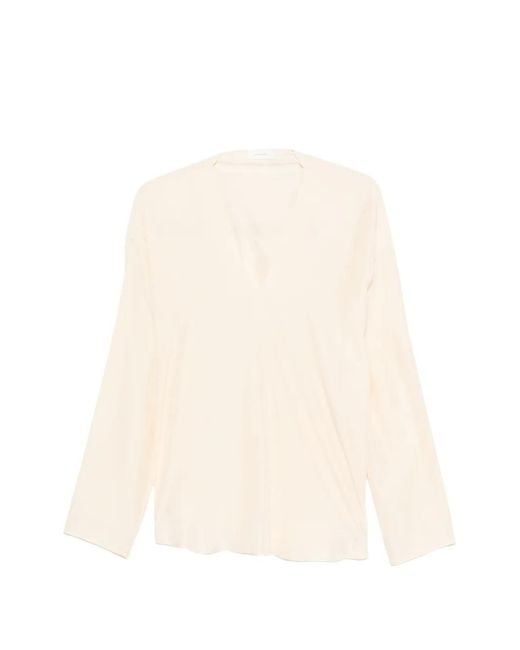 Ruohan White Blouse Arno À Col V