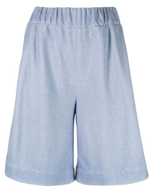 Colombo Blue Fine-Knit Knee-Length Shorts