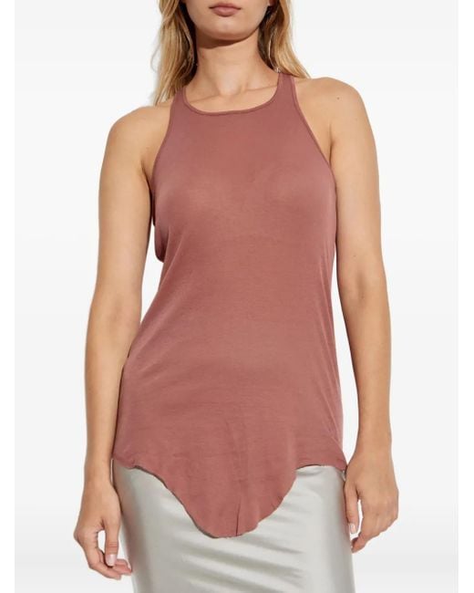 Rick Owens Pink Racer-Back Curved-Hem Vest