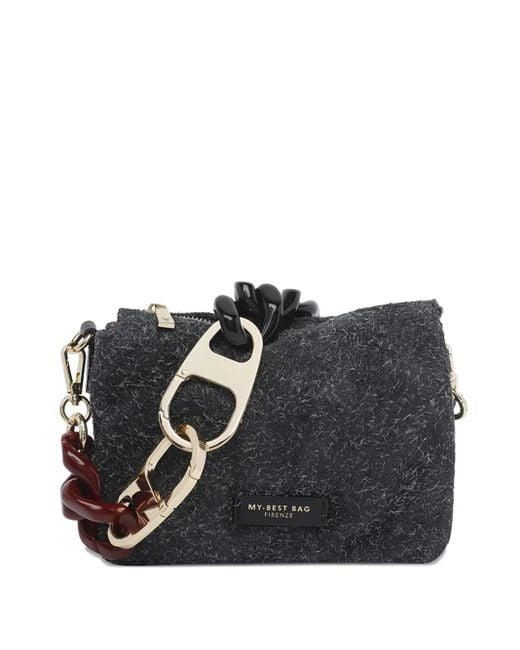 Sac Porté Épaule À Détail De Chaîne Et Logo MY BEST BAG en coloris Black