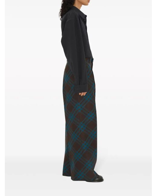 Burberry Green Wool Tailored Trousers