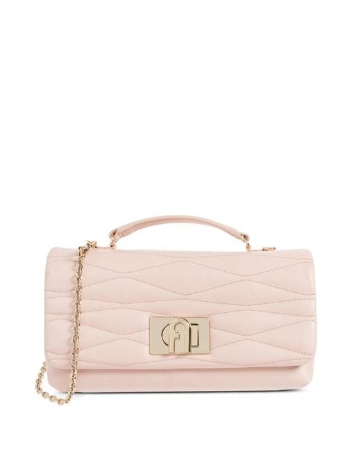 Furla Pink Small 1927 Quilted Chain-Strap Tote Bag