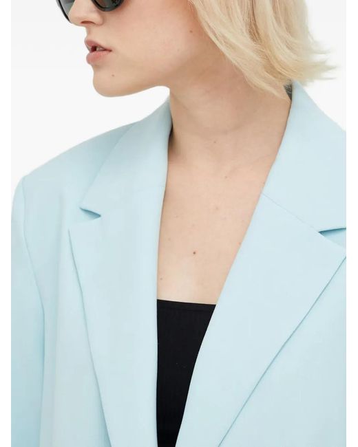 Samsøe & Samsøe Blue Notched-Lapel Buttoned Blazer