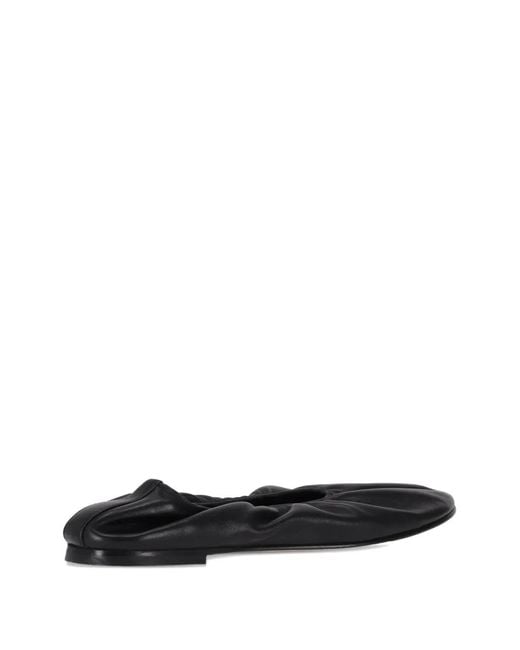 Dear Frances White Scrunch-Effect Ballet Flats