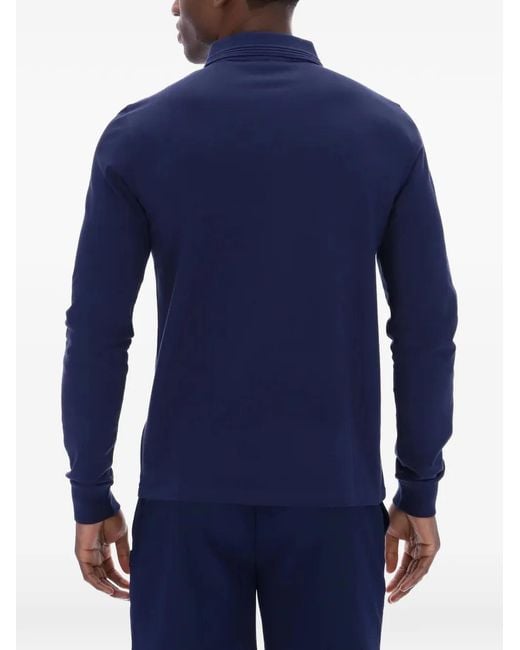 Fila Blue Emilian Zip-Fastening Long-Sleeve Polo Shirt for men