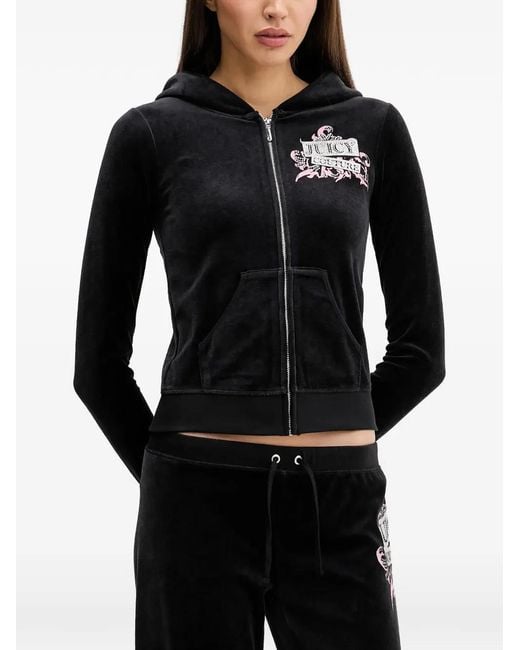 Juicy Couture Black Hoodie Wrap You Up À Fermeture Zippée