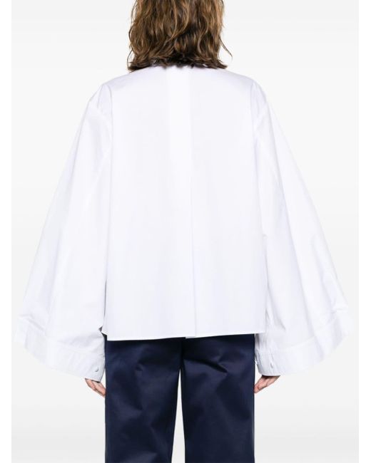 Camisa con cuello de pico Emporio Armani de color White