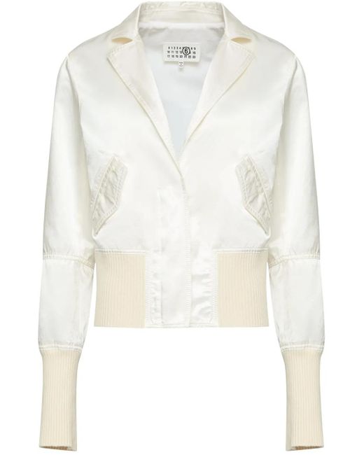 MM6 by Maison Martin Margiela サテン ボンバージャケット White