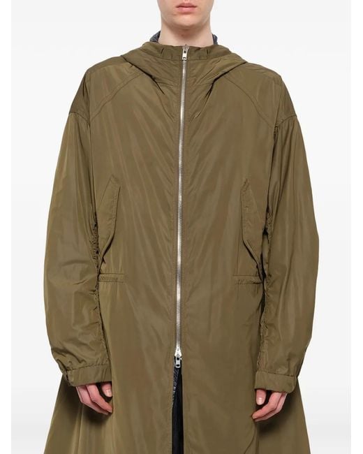 Juun.J Green Hooded Slogan-Print Parka