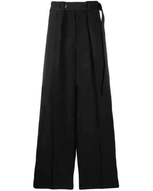 Jil Sander Black Pleated Wide-Leg Trousers for men