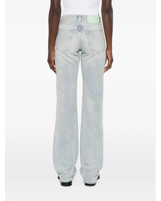 Haikure Blue Distressed Straight-Leg Jeans
