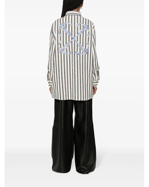 Off-White c/o Virgil Abloh White Arrows-Embroidered Woven Shirt