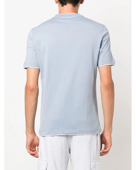 Camiseta con cuello redondo Brunello Cucinelli de hombre de color Blue