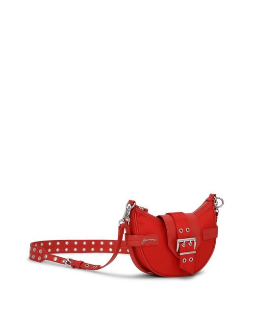 Ganni Red Recycled Nylon Crossbody Bag