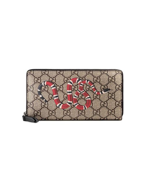 Gucci Canvas Snake Printed Zip Wallet for Men - Save 17% - Lyst