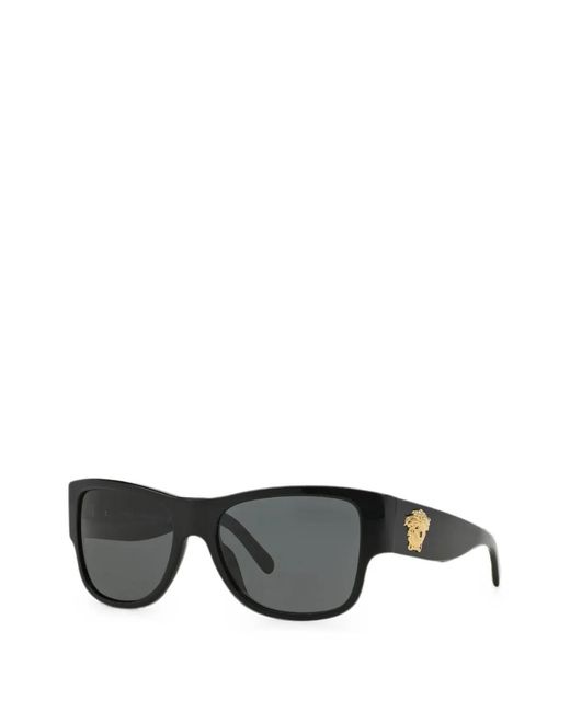Versace Black Lunettes De Soleil Rectangulaire Medusa for men