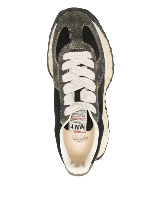 Maison Mihara Yasuhiro Larry Suède Sneakers Met Logopatch in het Black