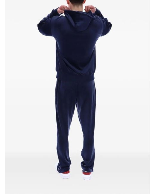 Fila Blue Italo Velour-Piping Hoodie for men
