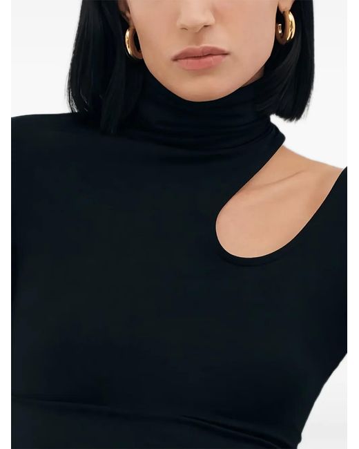 MARCELLA Blue Allegra Turtle-Neck Cut-Out Top