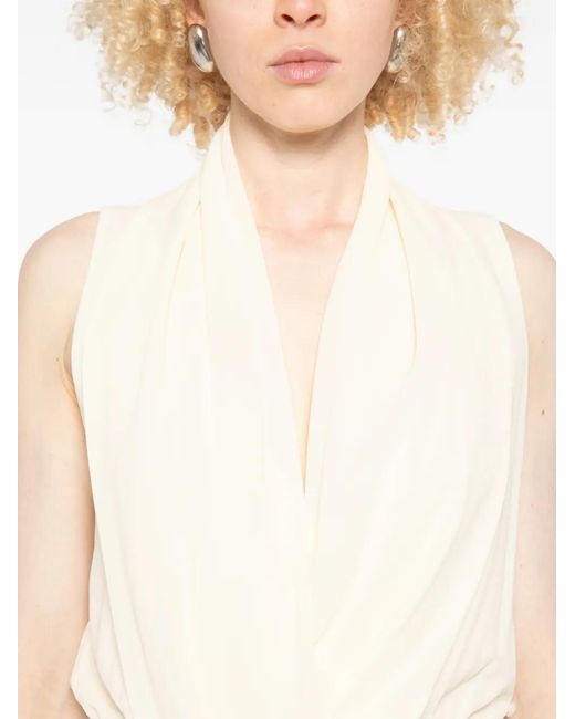 Patrizia Pepe White Draped Long Dress