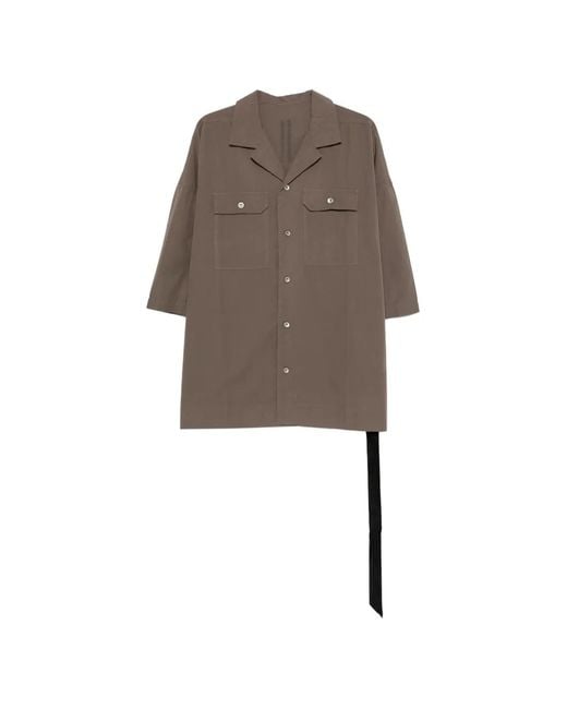 Rick Owens Natural Magnum Tommy Chest-Pocket Tie Shirt for men