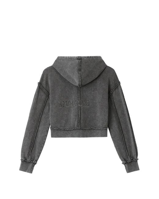 Musium Div. Gray Zip Hooded Knitwear