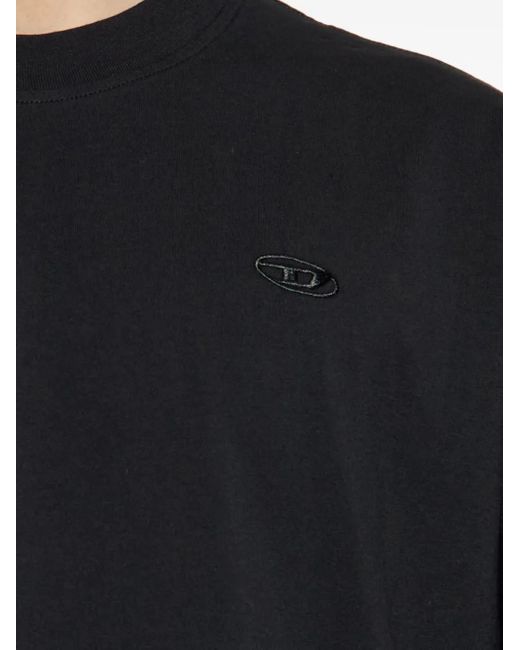 DIESEL Black Boggy Logo-Embroidered T-Shirt for men