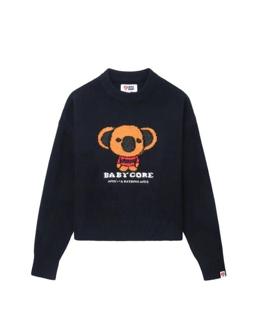 AAPE BY A BATHING AP Blue Koala-Graphic Sweater