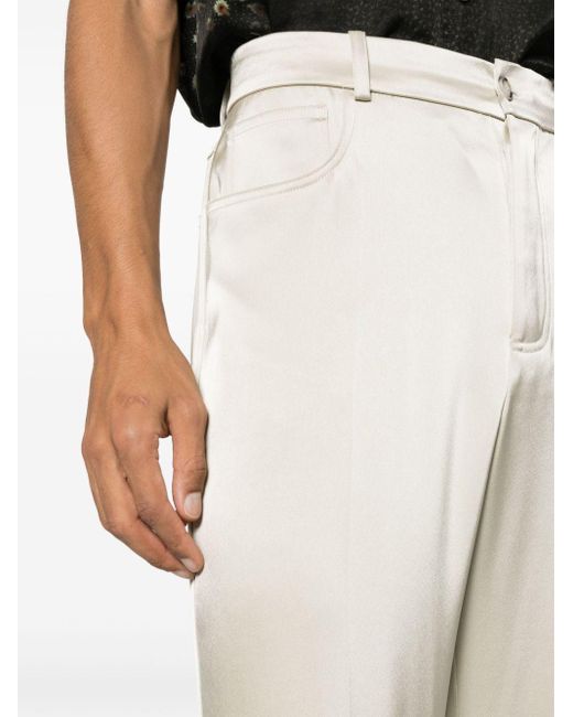 Nanushka Natural Satin Straight-leg Trousers for men