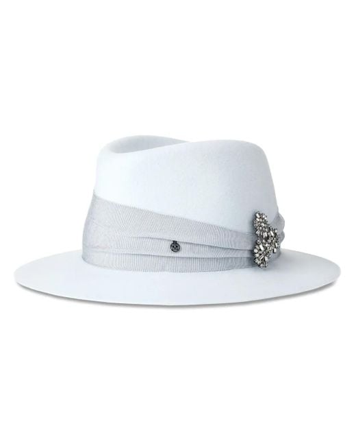 Maison Michel White André Fedora Mit Applikation