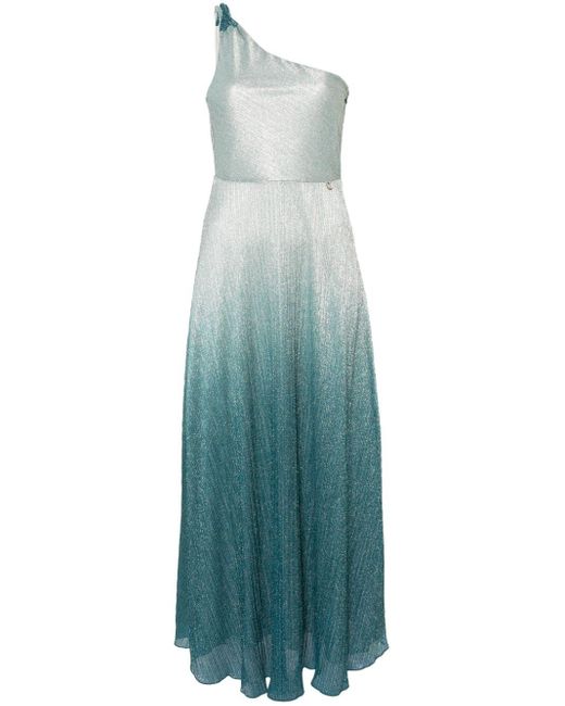 Liu Jo Blue One-Shoulder-Abendkleid aus Lurex