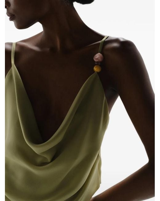 Baobab Green Carlota Stone-Embellished Top