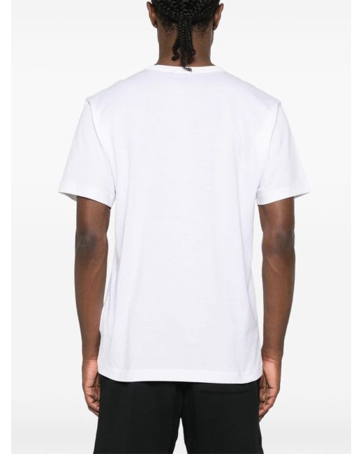 Acne White Logo-patch Organic Cotton T-shirt